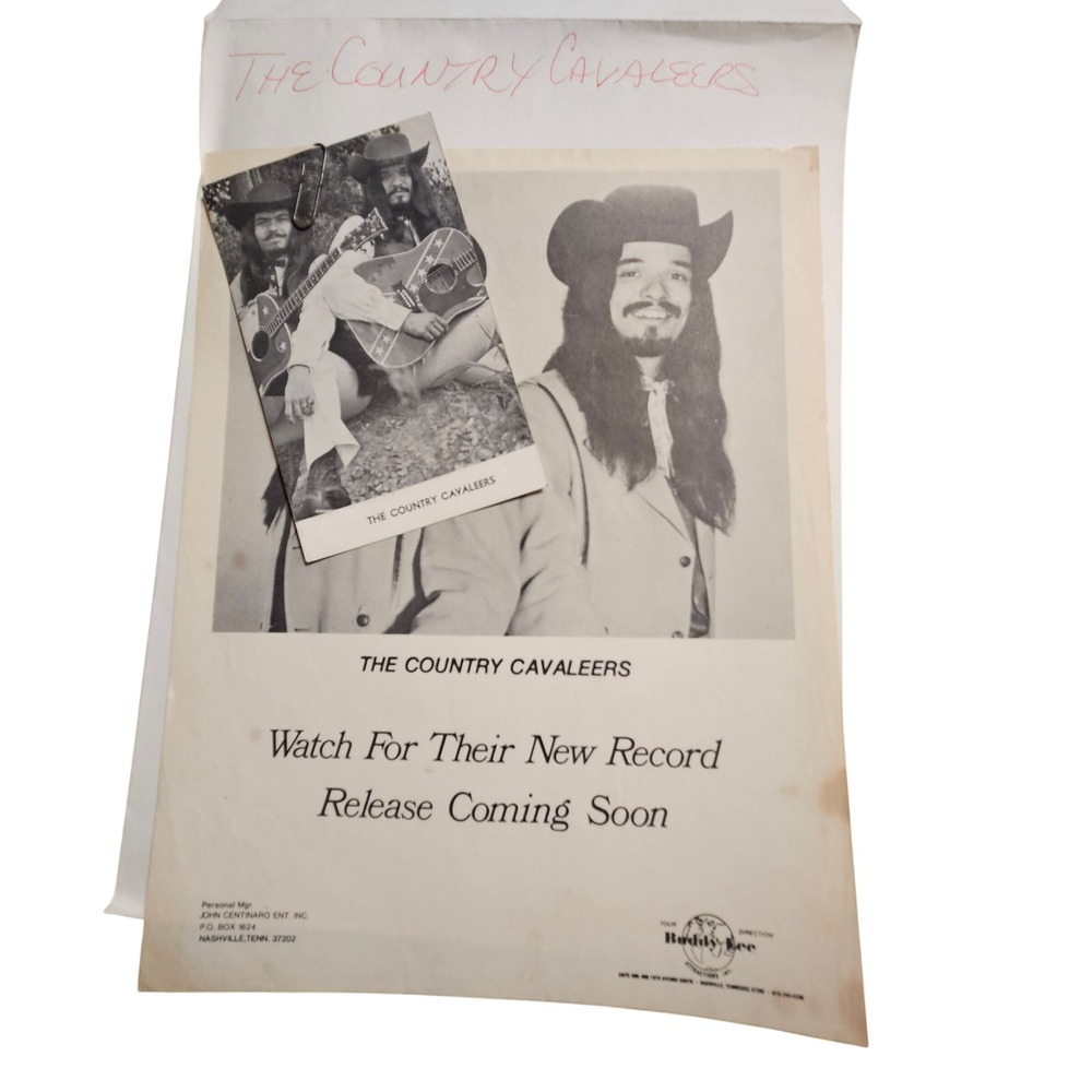 The Country Cavaleers VTG 70s Country Music Singer Press Photo & Press Release